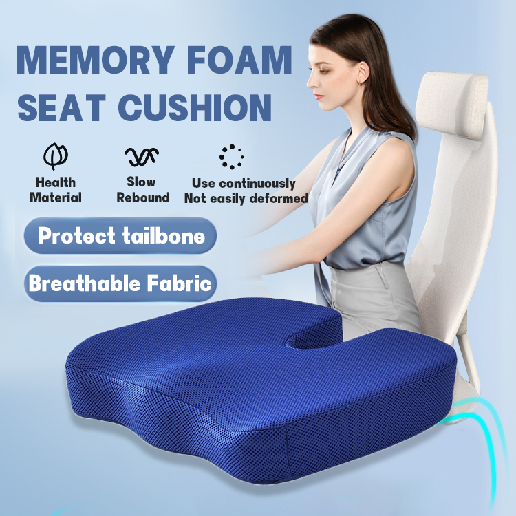 Memory Foam Seat Pillow Cushion Lumbar Pillow breathable flannel cover ...