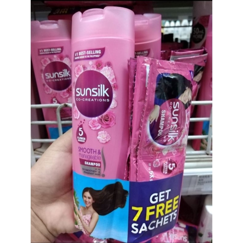 SUNSILK SMOOTH AND MANAGEABLE SHAMPOO 180ML PLUS 7 SACHET FREE Shopee Philippines