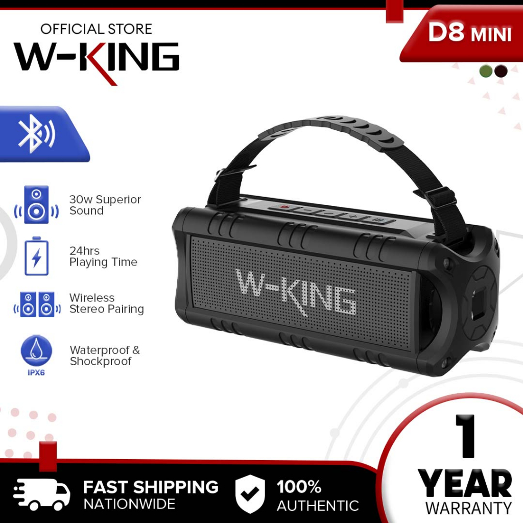 W-KING D8 Mini Bluetooth Speaker 30W Portable Wireless Loud Speakers ...