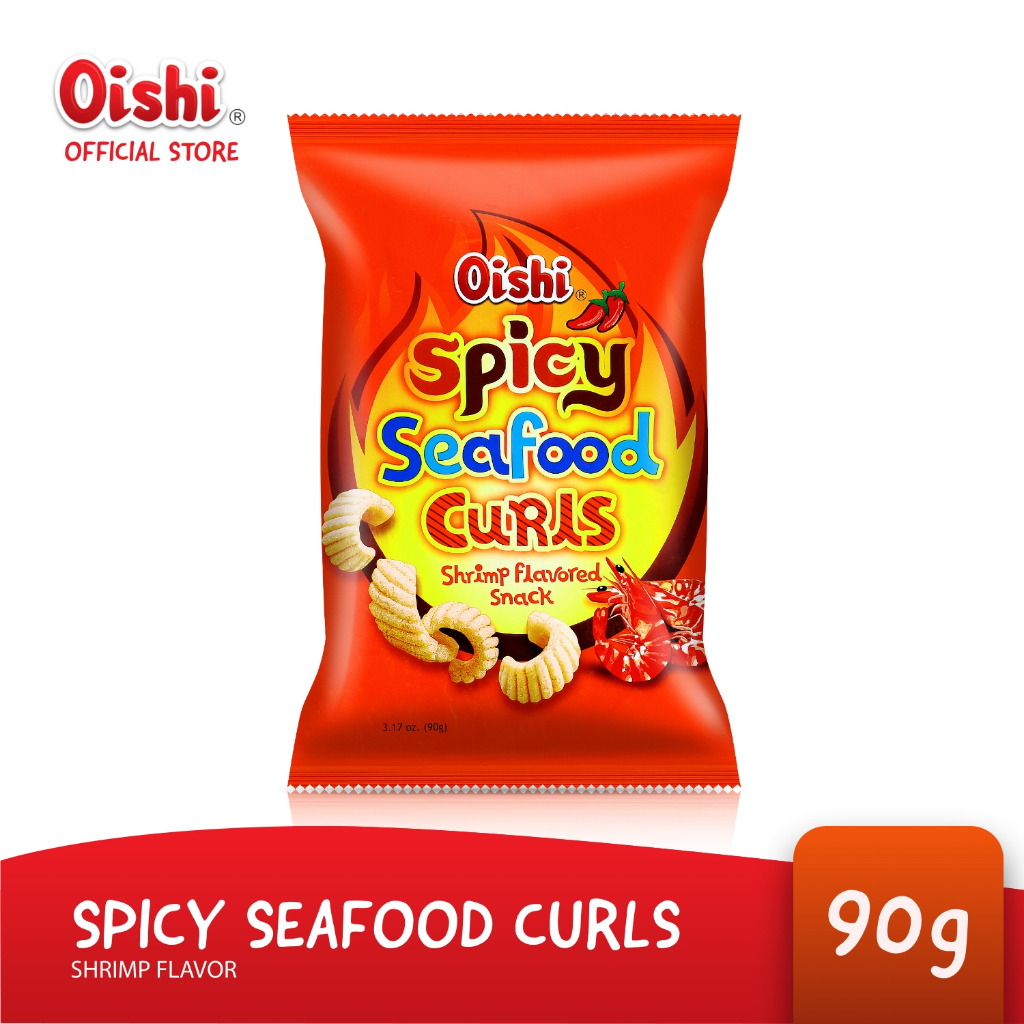 Oishi Spicy Seafood Curls 90g | Shopee Philippines