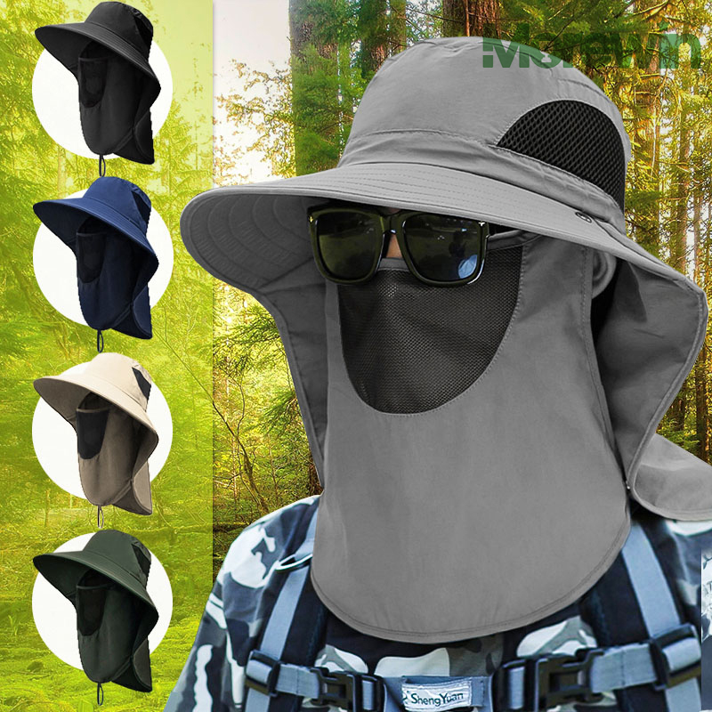 Men's Sunshade Mask Outdoor Sports Detachable Neck Protection Sunscreen Hat