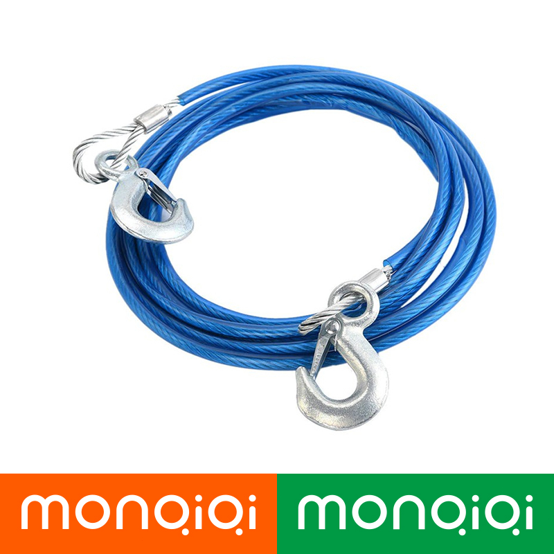 Car Tow Rope Steel wireTow Strap With Hooks Heavy Duty CarTowing Rope