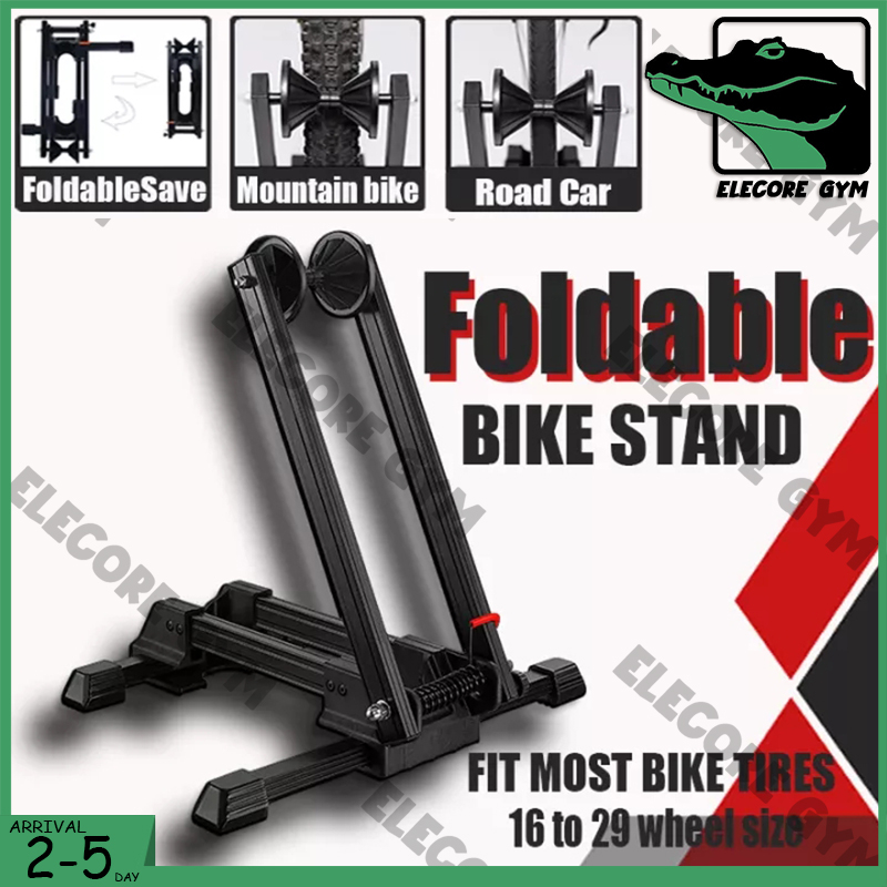 Foldable Alloy Bike Stand Floor Parking Rack Wheel Holder Fit 16"29