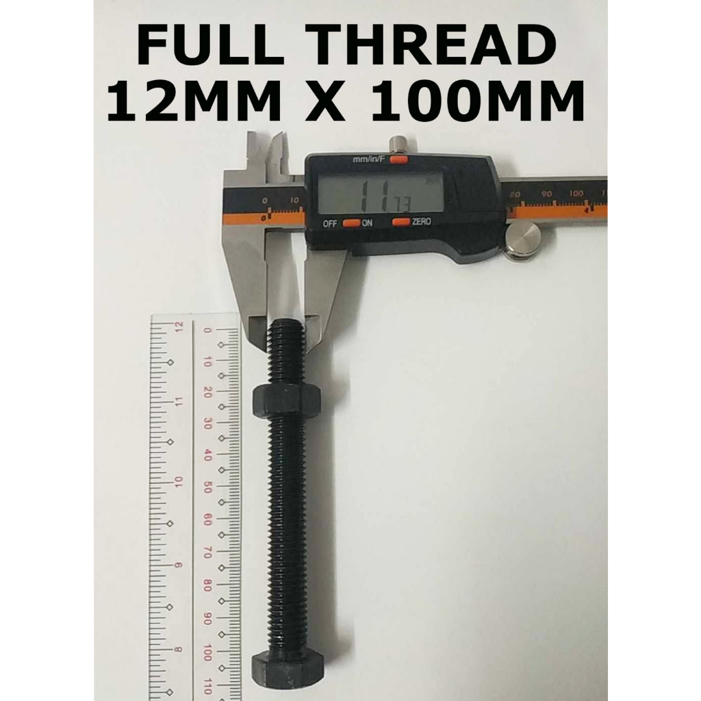 ( 5 PCS ) HT BOLT 12MM X 100MM WITH 1 PIECE NUT HI TENSILE == 5 PCS ...