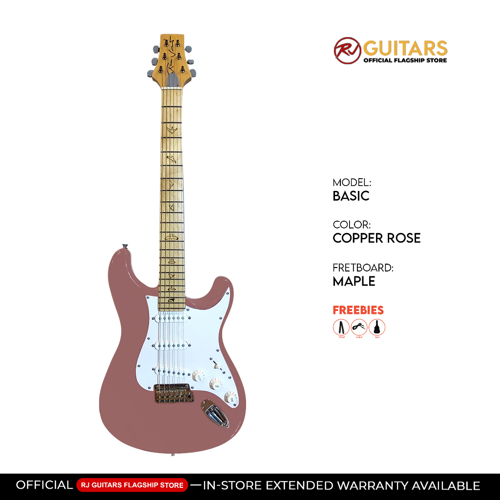 RJ Vibecaster Electric Guitar (Silversky, Stratocaster) | Shopee