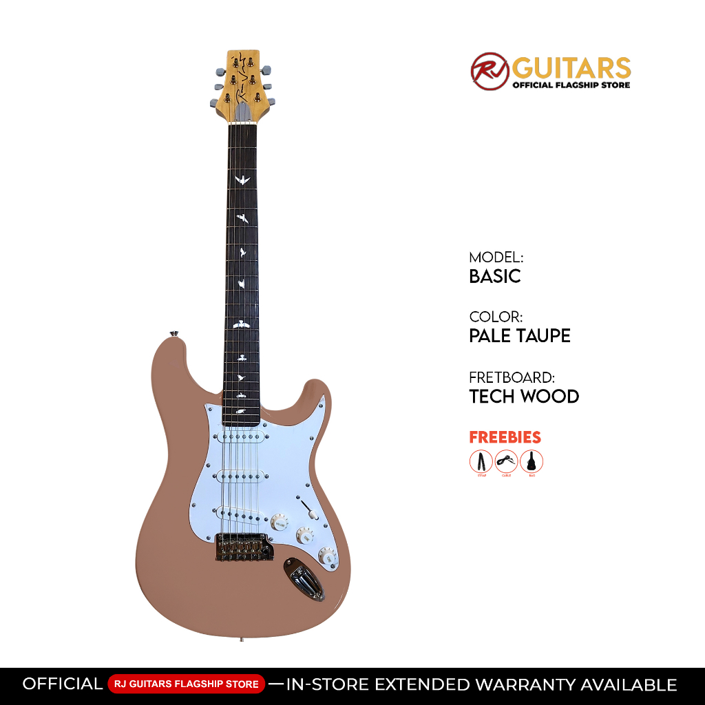 RJ Vibecaster Electric Guitar (Silversky, Stratocaster) | Shopee