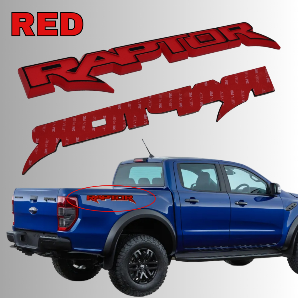 CP 1x Ford Ranger (RAPTOR) Rear Tailgate Decoration Letter Emblem (RED ...