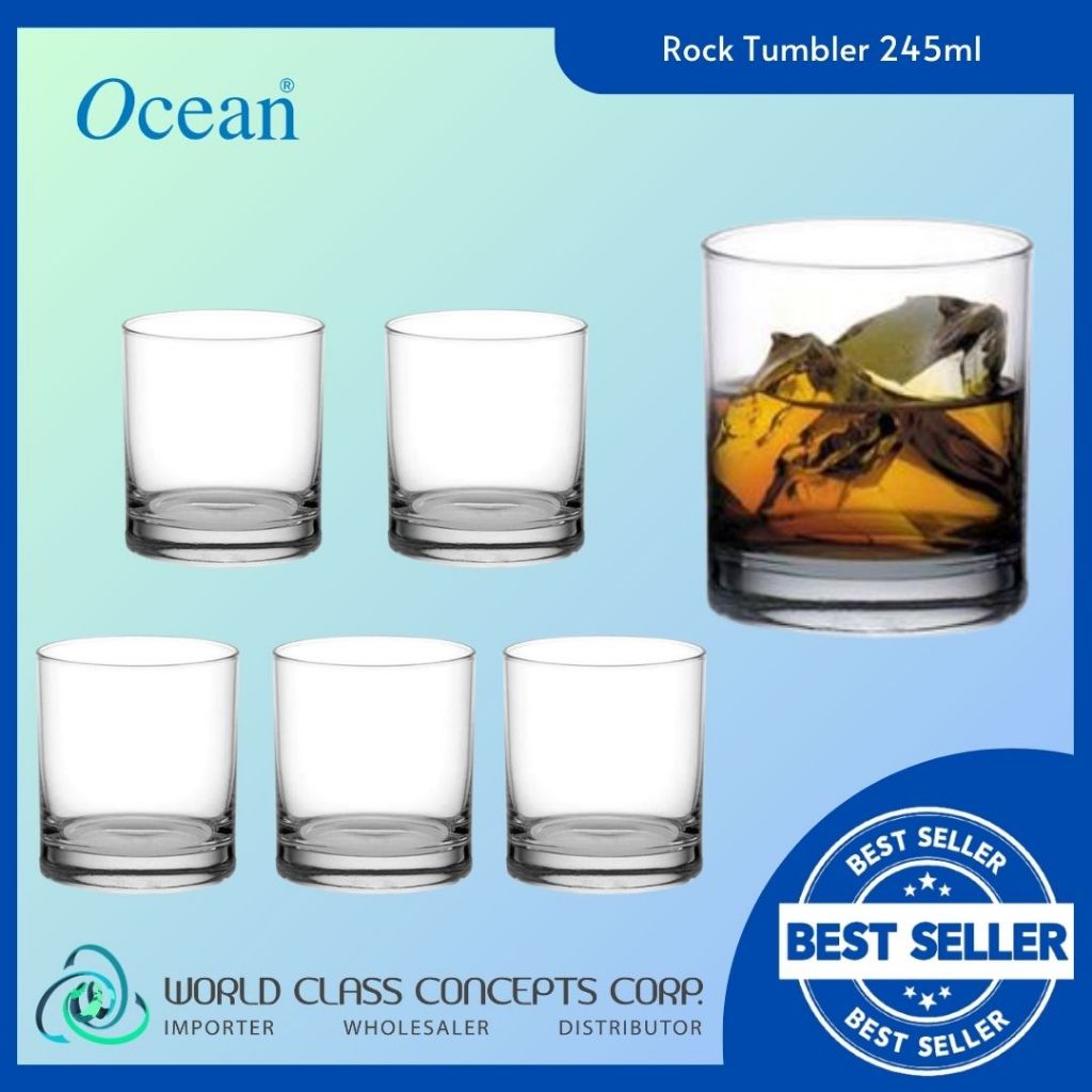 Ocean Glass Rock Tumbler Drinking Glass 245ml (Set Of 6) Shopee