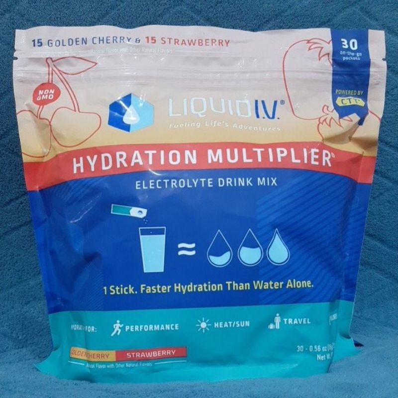 Liquid IV Hydration Multiplier Electrolyte Drink Mix 30 Sachets Cherry
