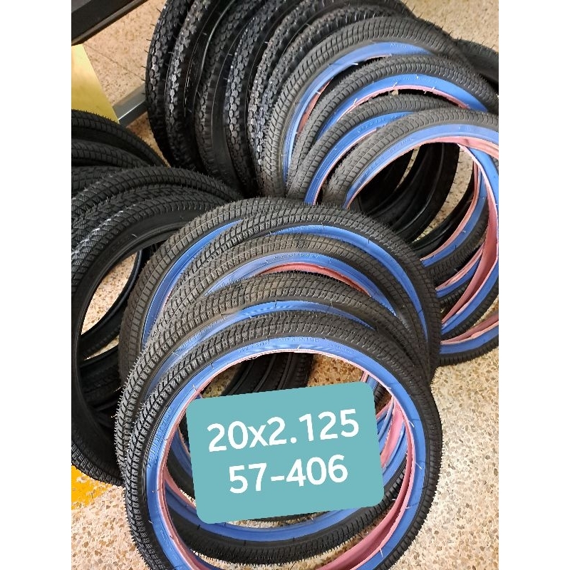 4 Pneumatici BMX MZ 20x2.125 (57-406) &ndash; Blu E Gialli, Battistrada Semi-Slick, Alta Qualit&agrave;