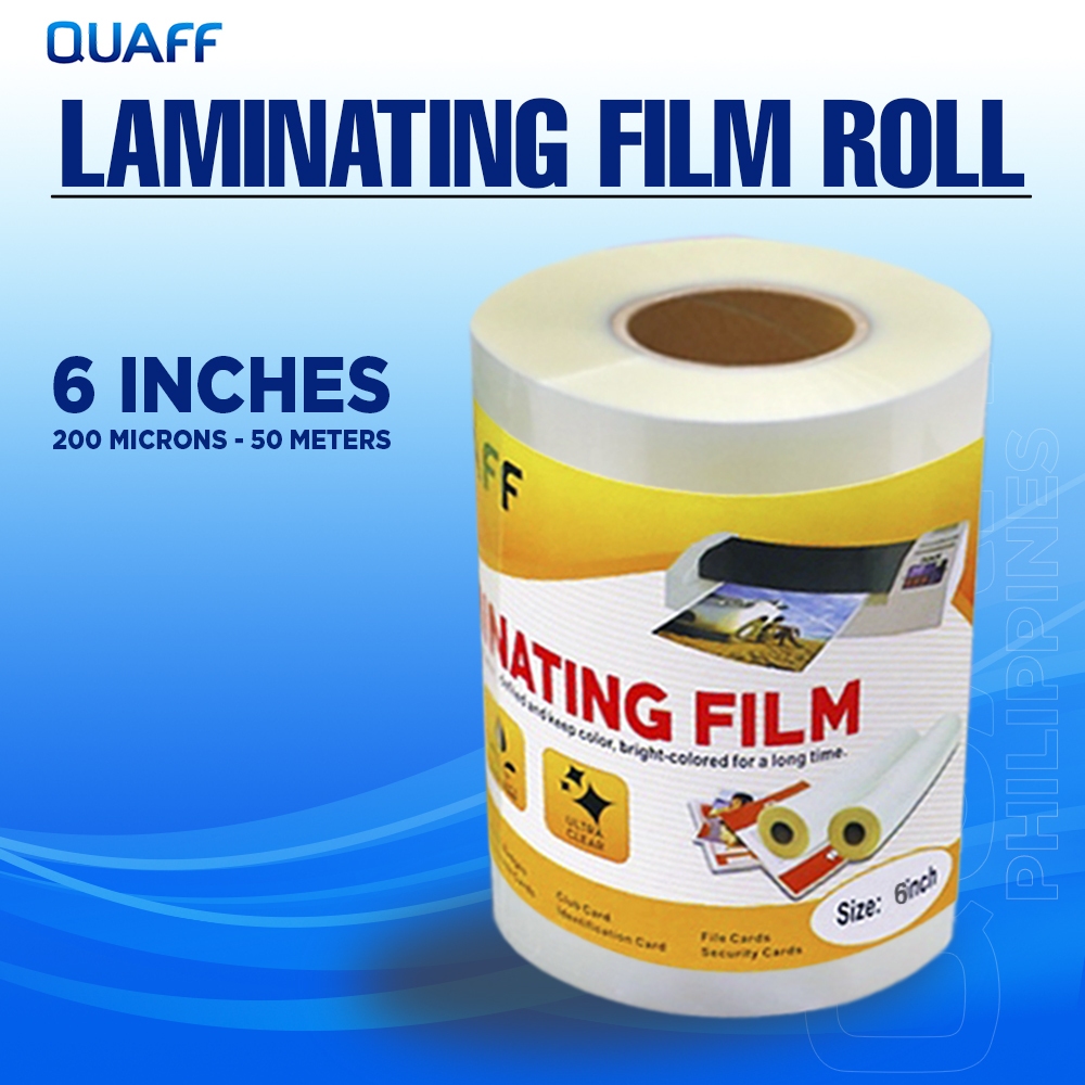 QUAFF Laminating Film 6inches x 50meters 200micron Hot Laminating Film ...