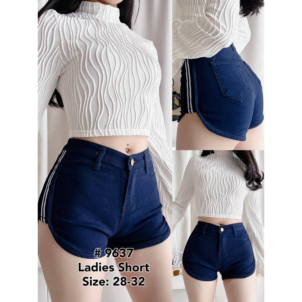 Fashion Korean 25-32 inches High Waist Short Denim Maong Short for