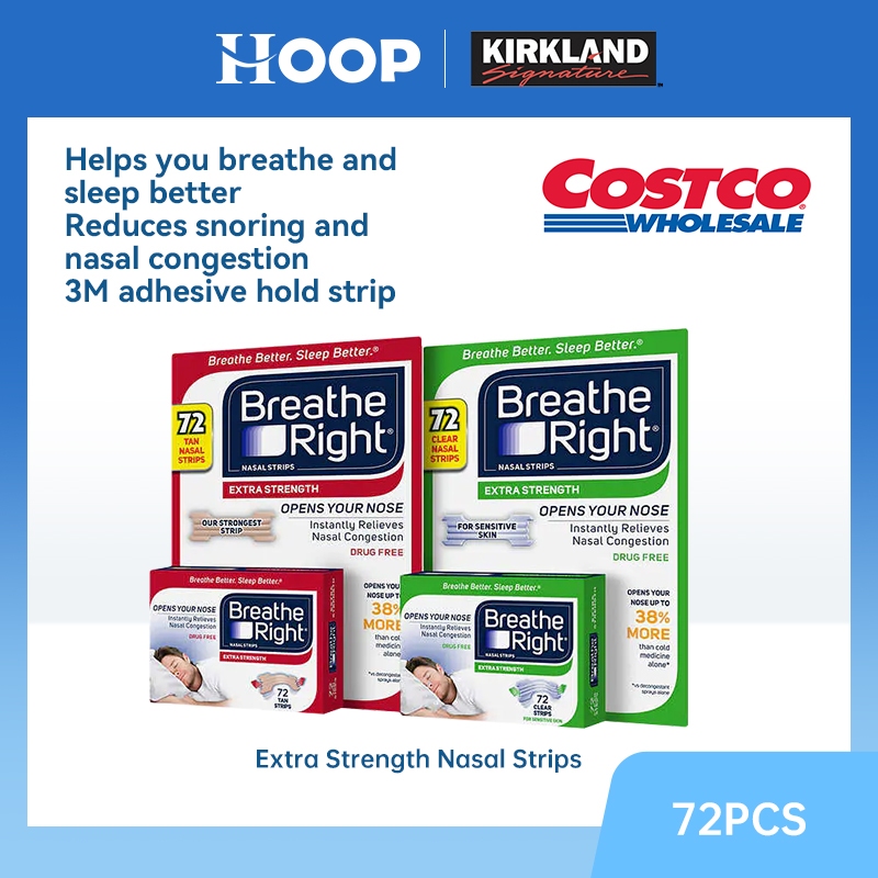 Breathe Right Extra Strength Nasal Strips, 72 Strips Shopee Philippines