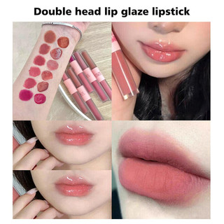2 In 1 Liptint Set Double Head Matte Glossy Lipstick Waterproof Velvet ...
