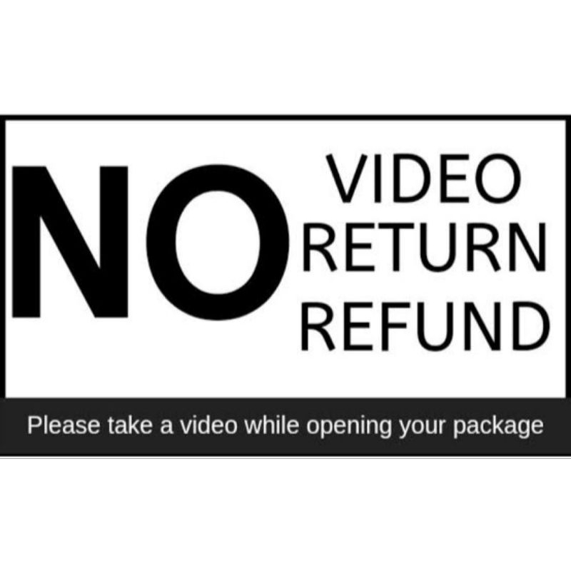 No video no return sticker 4x3 inches 50 pcs shopee philippines