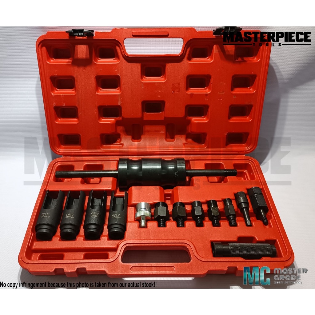 Master Grade 14pcs Diesel Injector Extractor Remove Common Rail Adaptor