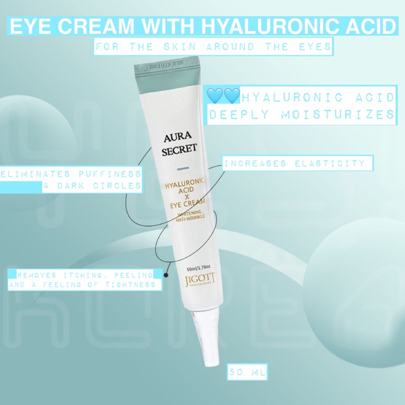 JIGOTT Aura Secret Hyaluronic Acid Eye Cream 50ml | Shopee Philippines