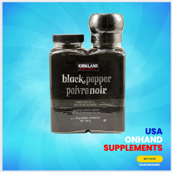 USAOnhand Kirkland Signature Black Pepper with Grinder and Refill, 356