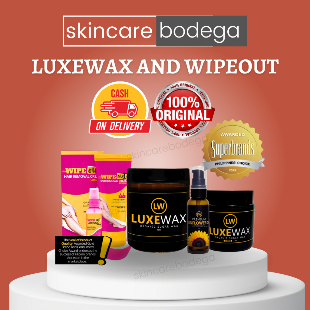 LUXEWAX KIT SUNFLOWER OIL WIPE OUT HAIR REMOVAL CREAM INHIBITOR SPRAY