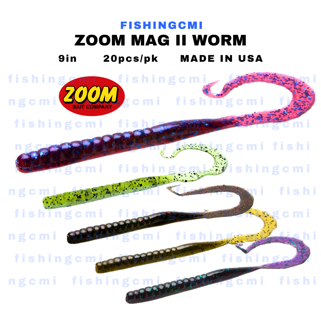 ZOOM MAG II WORMS fishingcmi soft bait artificial worm quality fishing  tackle usa