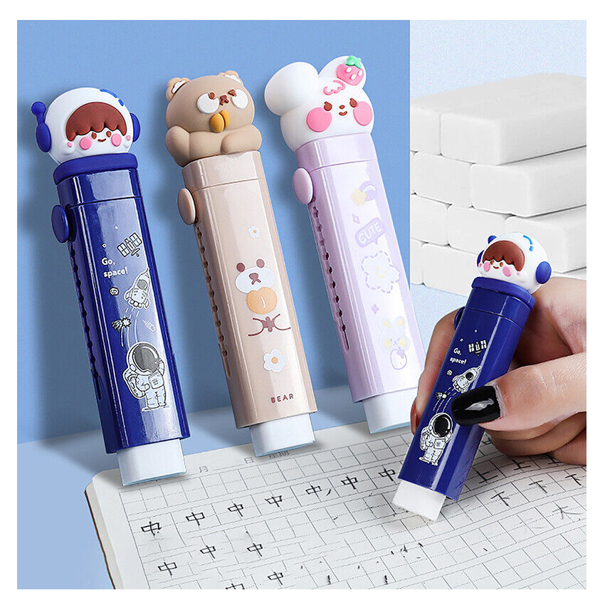 Cat Paw Shaped Cute Erasers Push Pull Design Retractable Cartoon