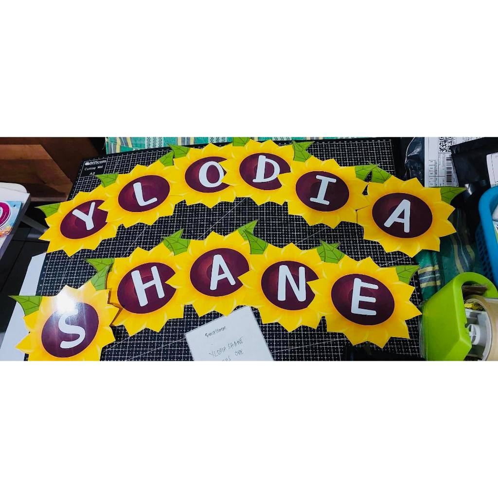 BIRTHDAY BANNERS SUNFLOWER THEME , Party, Name Banner, WITH FREE STRING Shopee Philippines