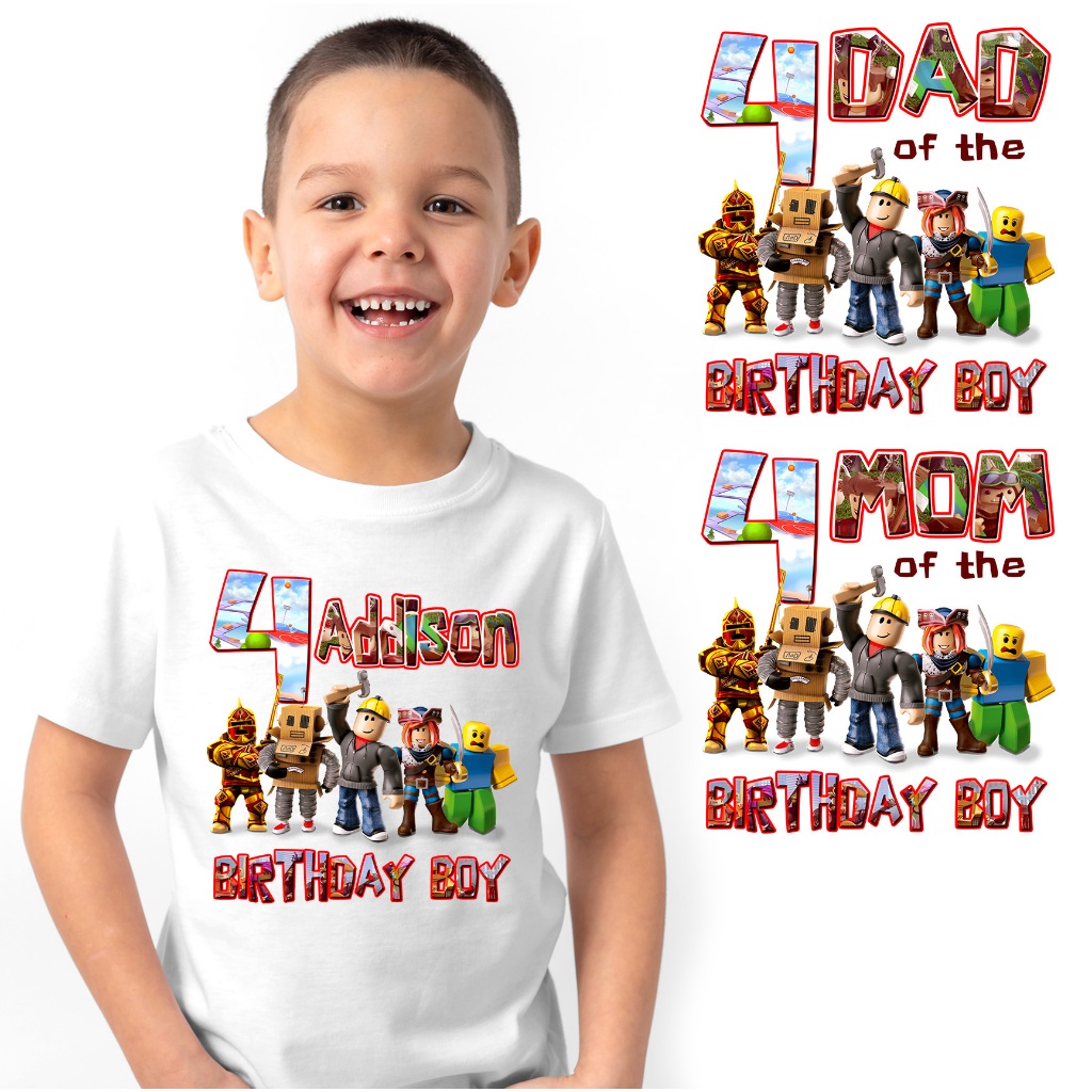 ROBLOX Family Birthday Kids Shirt 0-12 years old /anime CHARACTER DESIGN  T-SHIRT Graphic Print