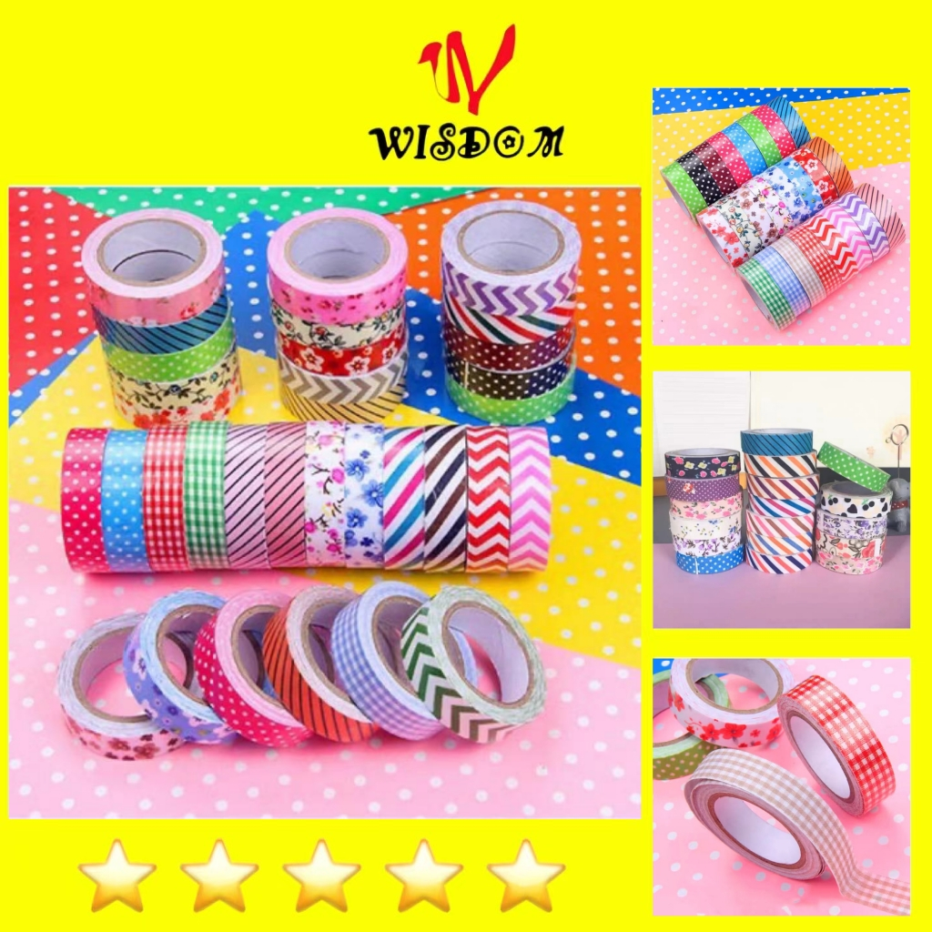 WISDOM 4M cloth Adhesive tape 10pcs SCHOOL SUPPLIES/Giveaways Shopee