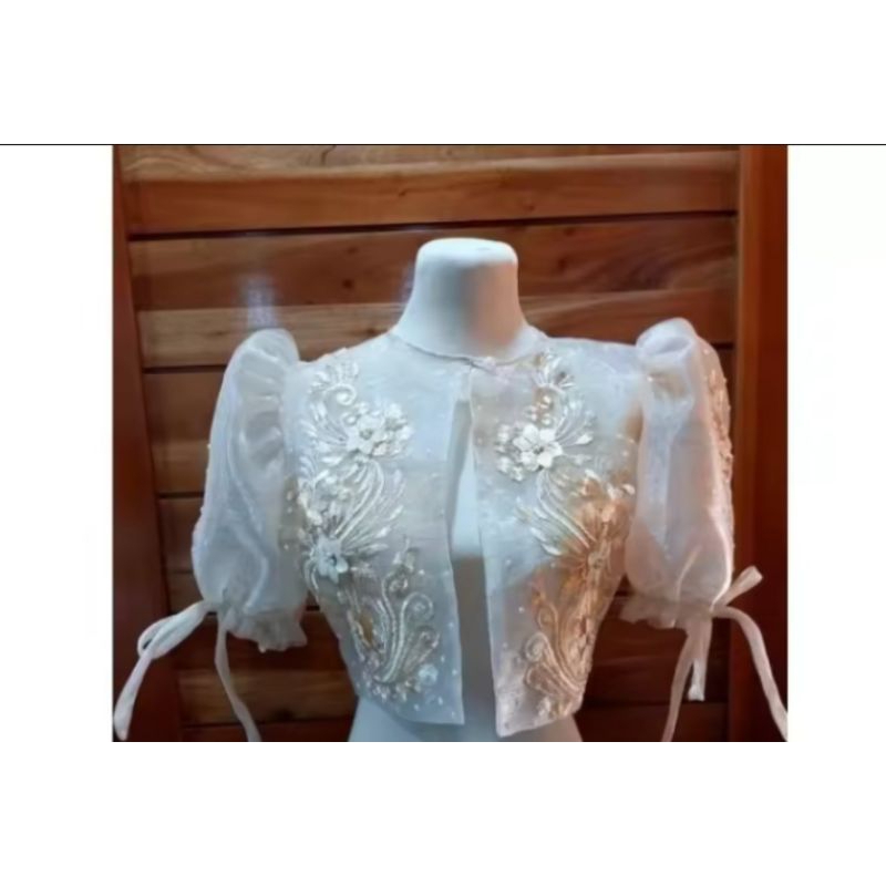 Puff sleeve bolero with lace design | Shopee Philippines