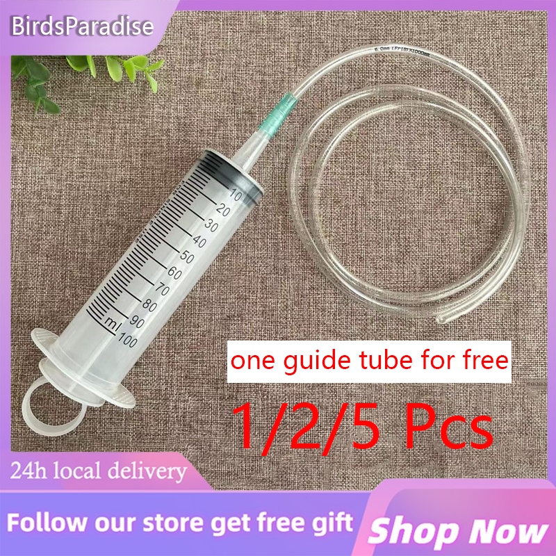 1/2/5Pcs 100ML Baby Hand Rearing Feeding Syringes with 30cm Hose for ...