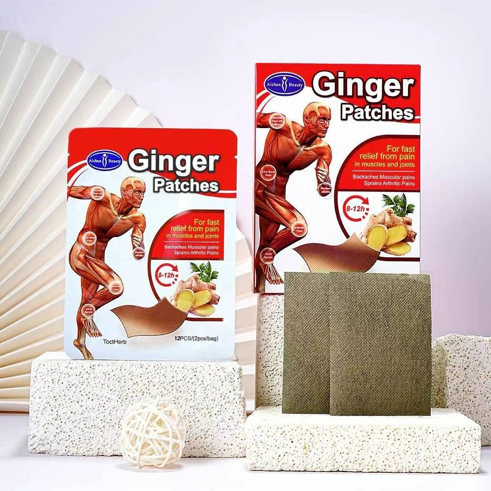 Ginger patches for fast relief pain muscles and joints backaches muscular pains sprains arthritc
