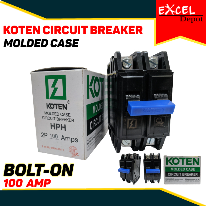 KOTEN Circuit Breaker Bolt On Type HPH 2P 100 Ampere Shopee Philippines