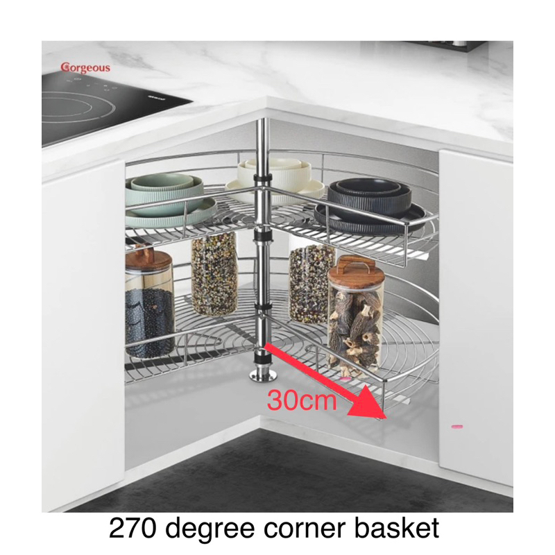 kitchen storage magic corner chrome tray revolving lazy susan storage ...