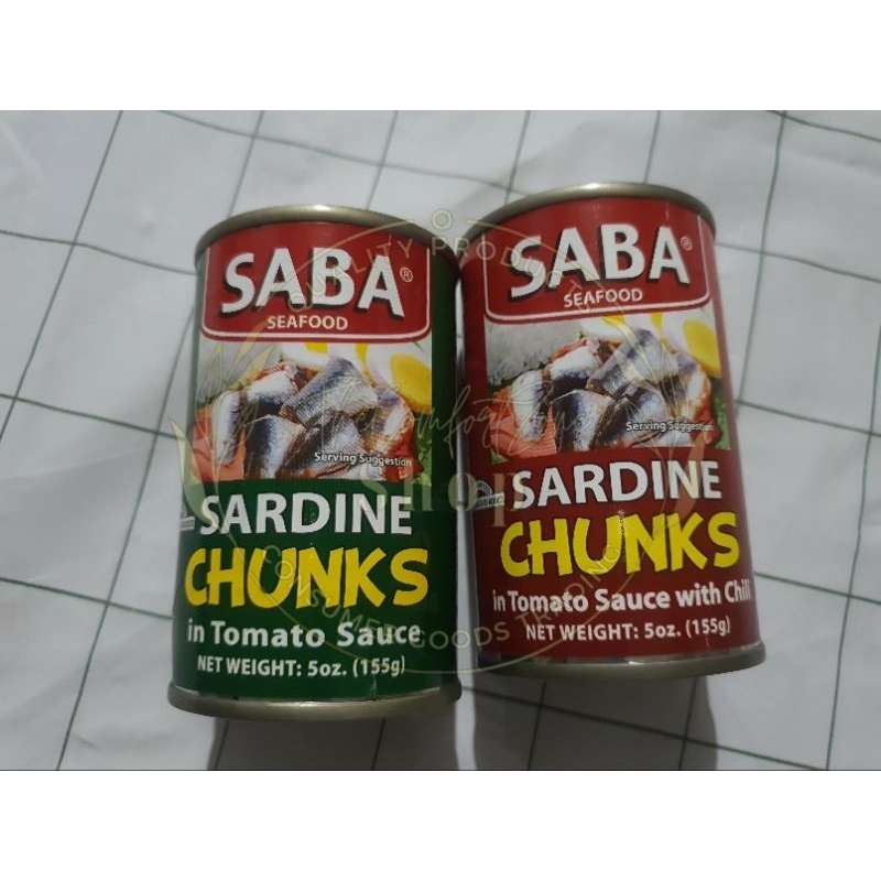 Saba Sardine Chunks Green red in tomato sauce chili Classic flavor