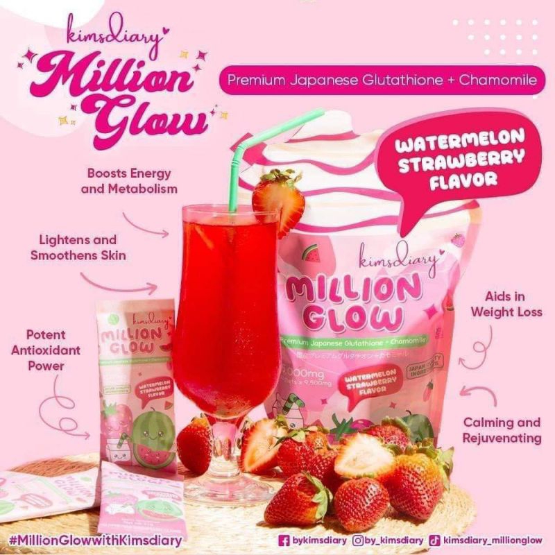 Million Glow Watermelon Strawberry Flavor SACHET only | Shopee Philippines