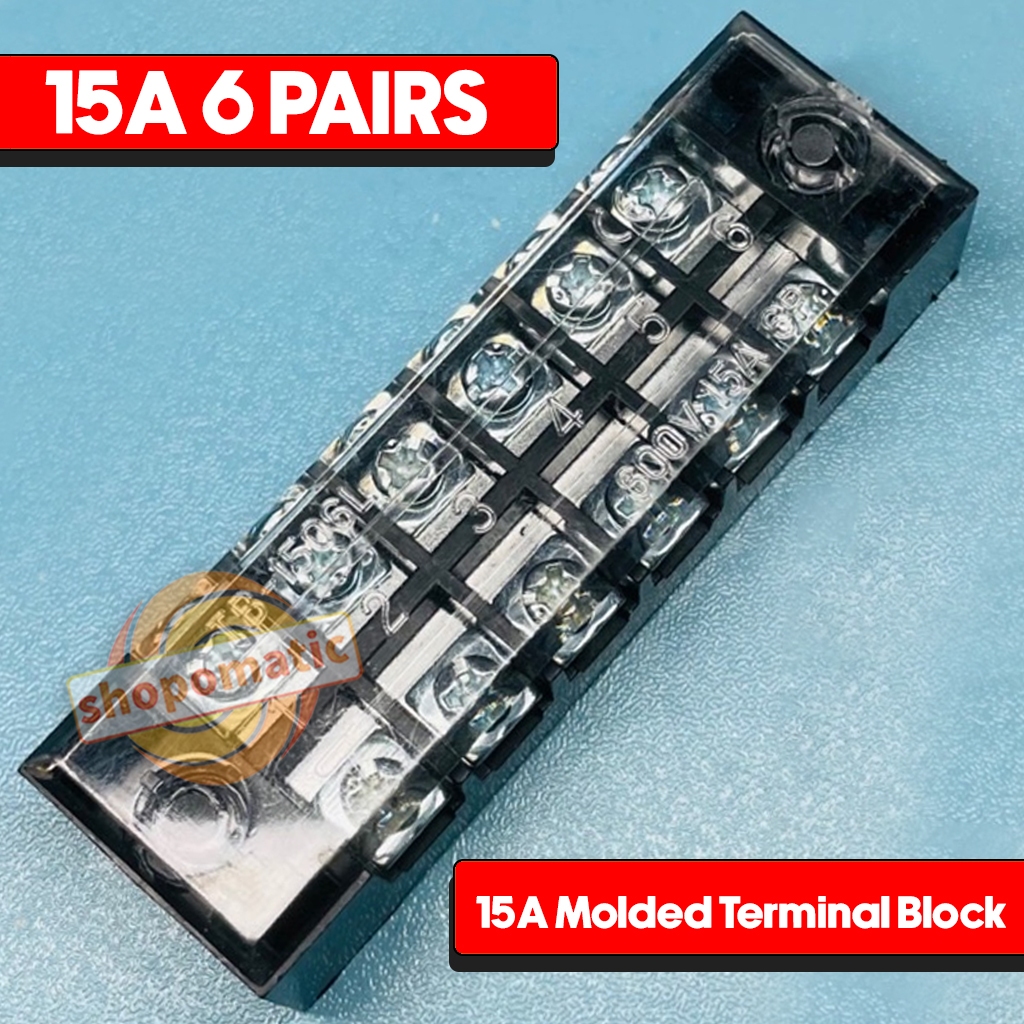 🟧15A Terminal Block Molded Type Electrical TB-1506 15A 600V 6 PIN 🟧 ...