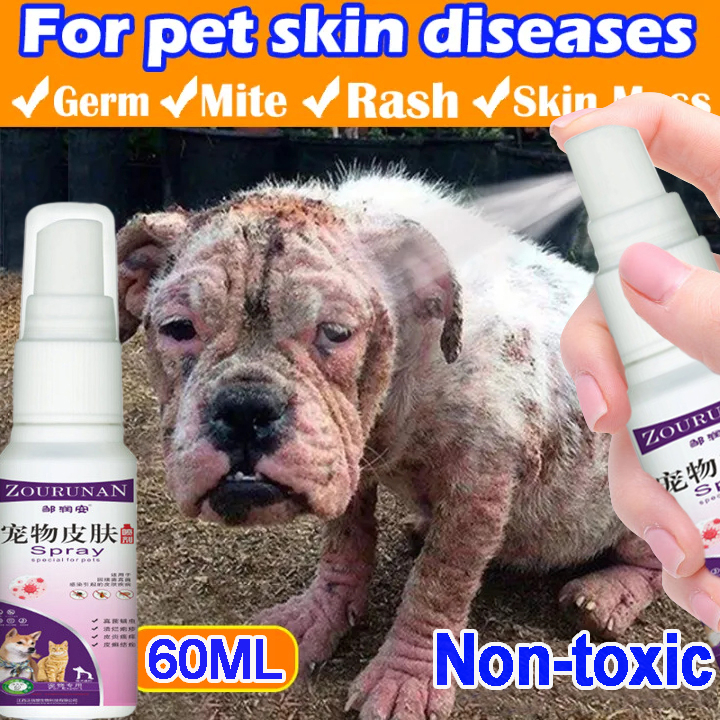 Pet Skin Spray Dog And Cats Skin Treatment Mite Killer Anti Fungus Spray Pet Skin Disease