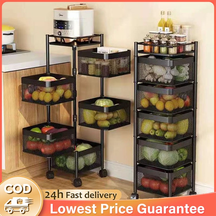 Rotating Trolley Rack Kitchen Rack Rotating Rack Spice Rack Storage ...