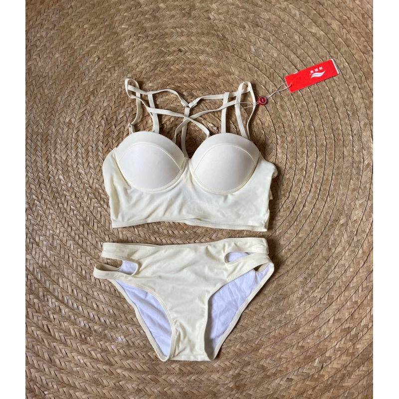 Beige Bikini Swimsuit (S) | Shopee Philippines