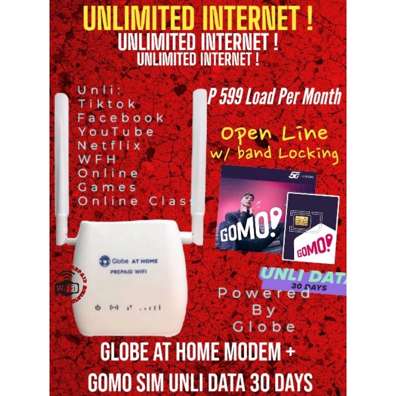 Unli Data! Globe wifi modem+unli data gomo Shopee Philippines