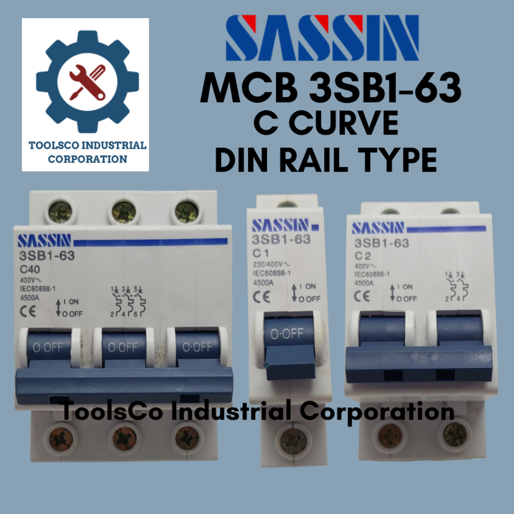 SASSIN MCB 3SB1-63 C CURVE/DIN RAIL TYPE | Shopee Philippines