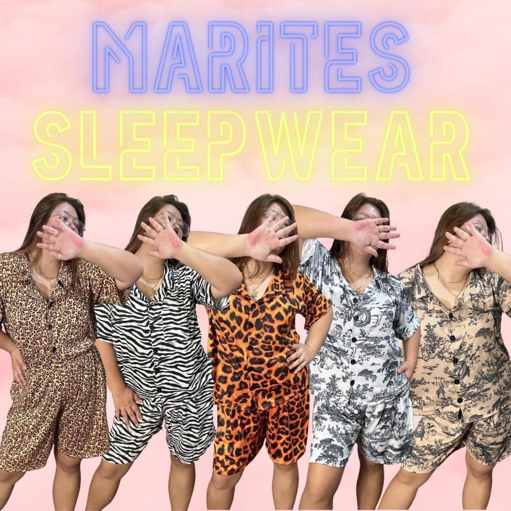 MARITES Sleepwear pajama terno Plus Size XL-6XL pantulog | Shopee ...