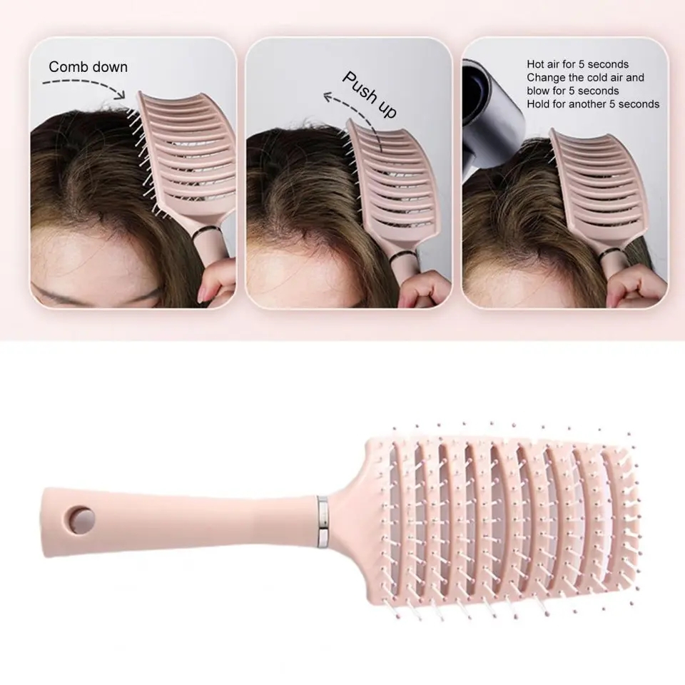 Rib Comb Anti-static 110 Teeth Tangle-free Scalp Massage Brush Long ...