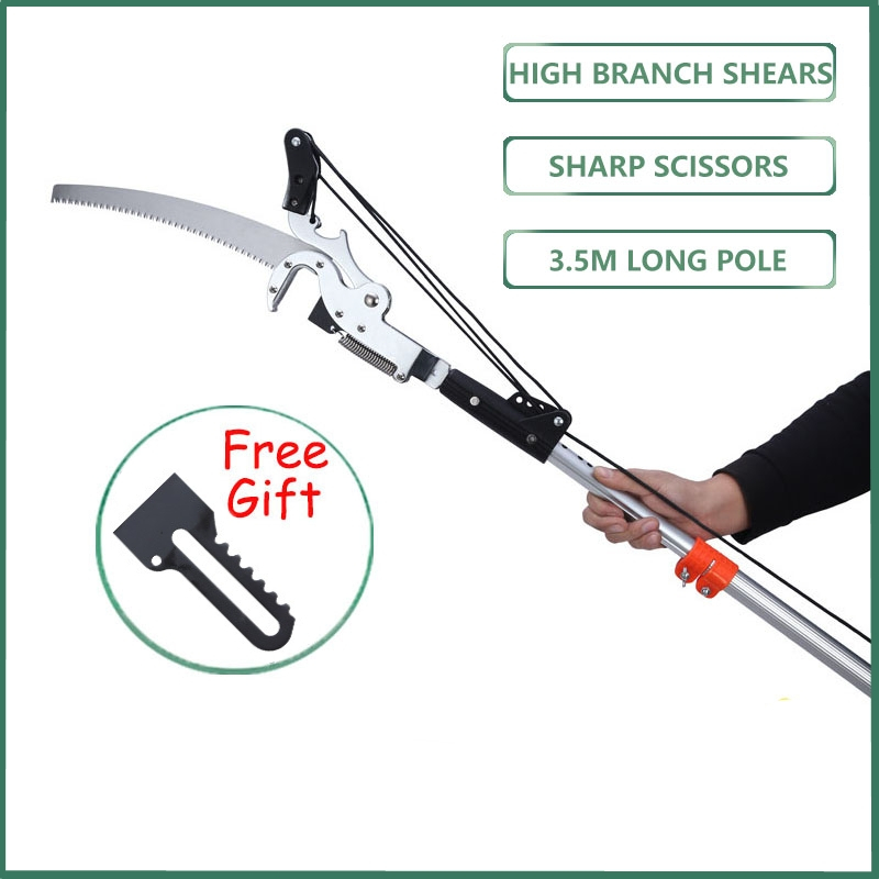 High altitude extendable tree branch cutter trimmer with pole pruning