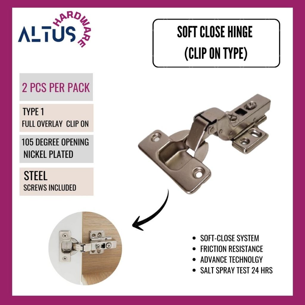 Soft Close Hinge (CLIP ON TYPE) Shopee Philippines