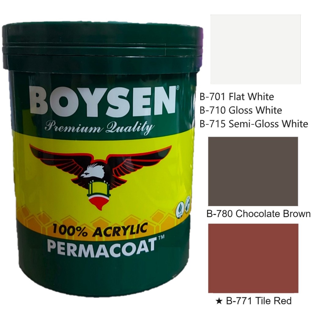 Boysen Permacoat Latex White ( 701 Flat, 715 Semi-gloss, 710 Gloss, 771 ...