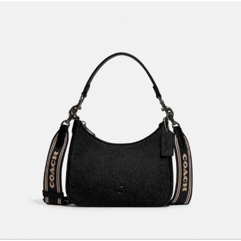 Coach Hobo Crossbody With Signature Canvas Detail Shopee Philippines