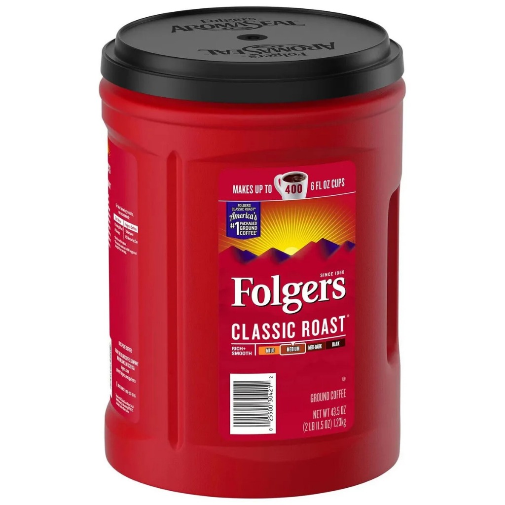 FOLGERS 100% Colombian , Black Silk, Custom Roast Ground Coffee ...