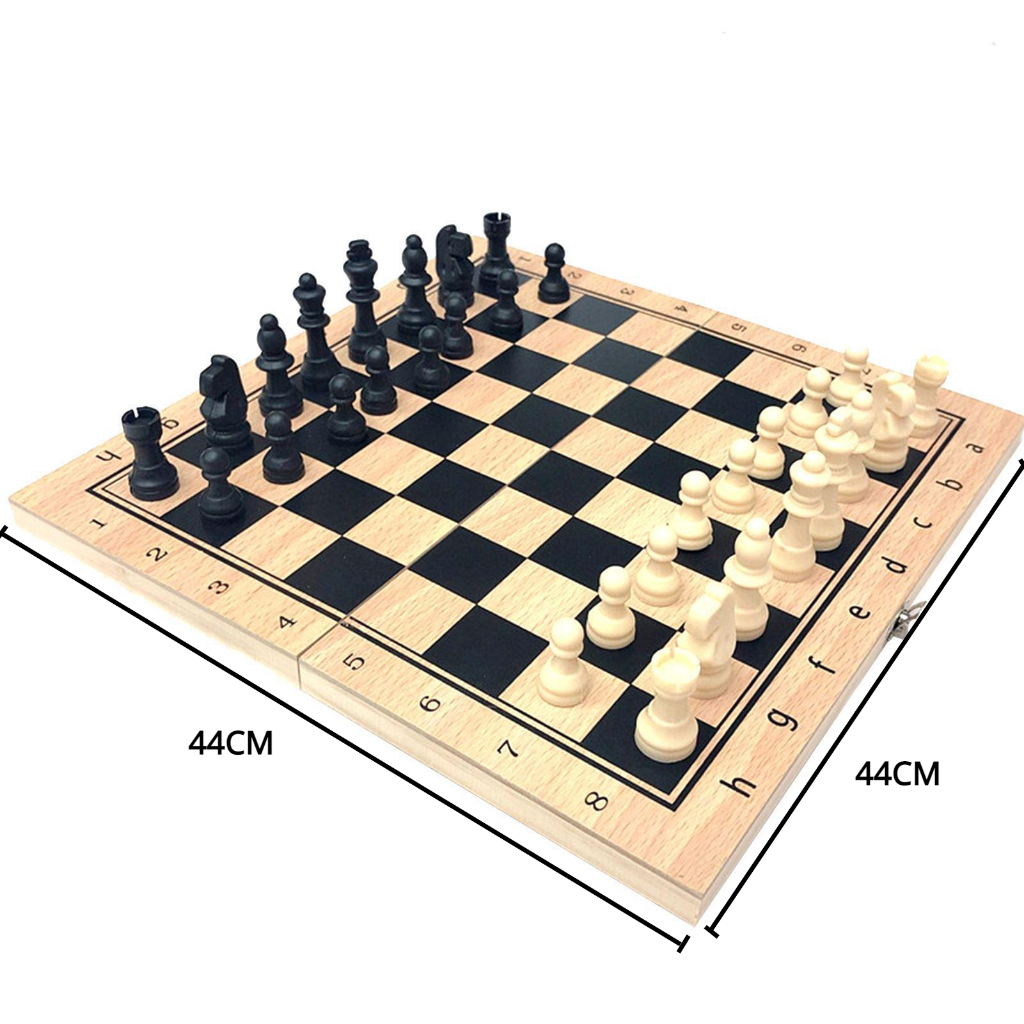 Wooden Chess Board Tournament Size Foldable Chess Board Children Elders ...