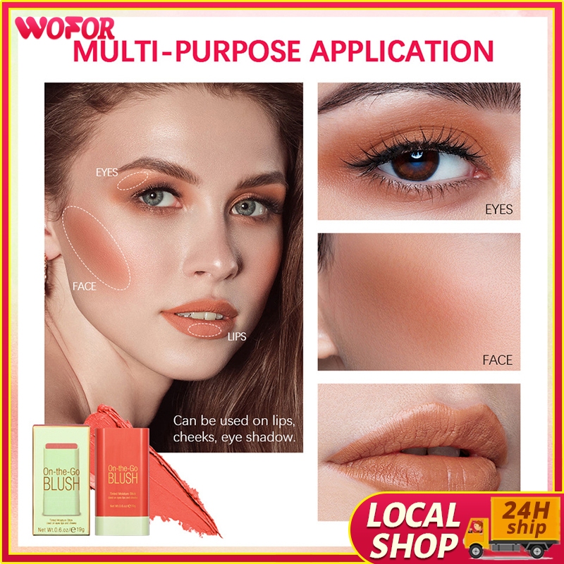 Stick Matte Apply Blush Rotate Blush Stick Natural Moisturizing Lip And